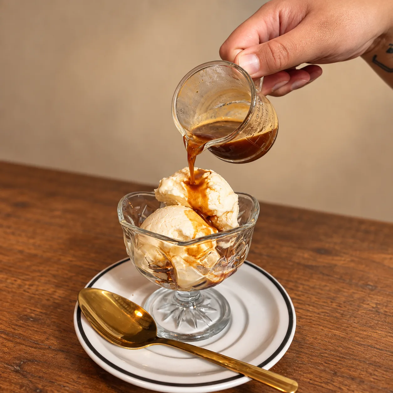 Affogato: sorvete de creme com espresso